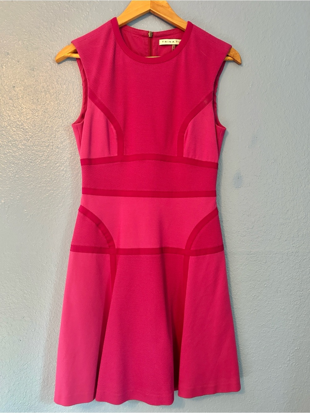 Trina Turk Hot Pink Sleeveless Fit-and-Flare Dress